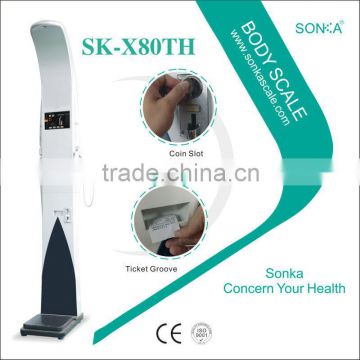 SK-X80th Shenzhen Multi-functional Ultrasonic Coin Operated Scale (Outside Omron/Bill Input/LCD Touch Screen)