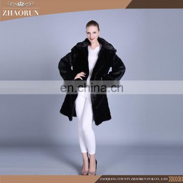 Hot Sell 2016 New Products hooded black mink fur coat women fur garment mink fur