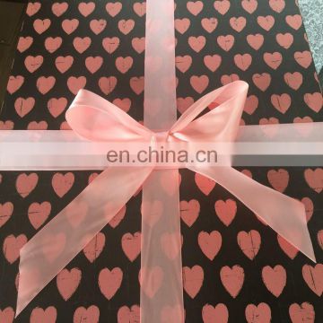 Fashion satin pink ribbon bow for decoration