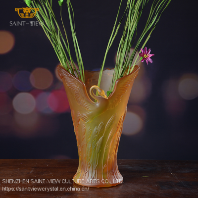 House Luxury Aromatherapy Glass Tabletop Floral Gold Wedding Decor Big Modern Plant Vase