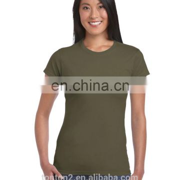 Fashion 100 cotton custom design army green t shirt women clothing