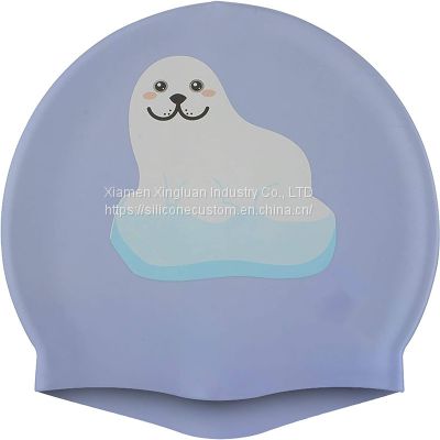 Silicone Non-Slip Swim Cap Cover Ears Wrinkle-Free Swimming Cap