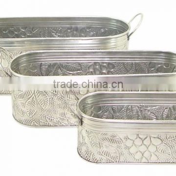 silver plated garden used metalic planters