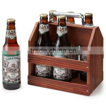Wholesale Wooden Beer Bucket, Cheap Wooden 6 Pack Bottle Beer Carrier, Wooden Beer Bottle Holder