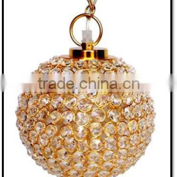 Modern decorative gold plated one light crystal Pendant light