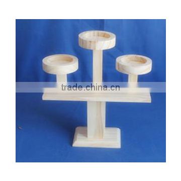 2015 new design natural high quality wood candle stand wholesale craft
