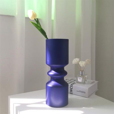 Klein Blue Hand Made Modern Nordic Tall Ceramic Dry Flower Vase For Hallway Decor