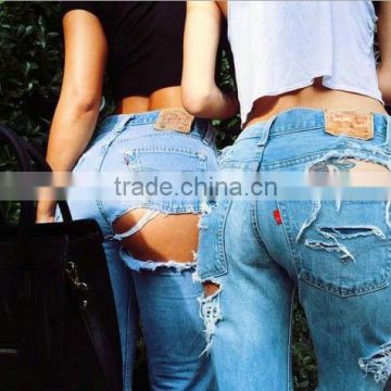 Latest women sexy jeans pants in bulk denim jeans overalls women denim on sale