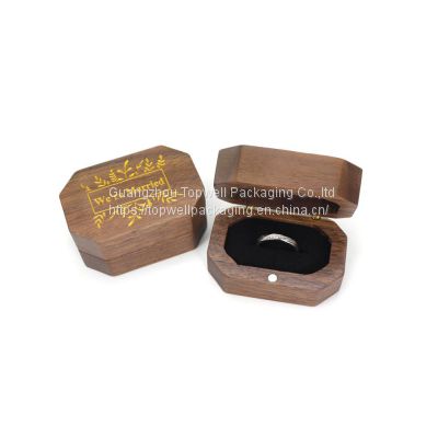 Custom Engraved Hexagon Wooden Ring Box