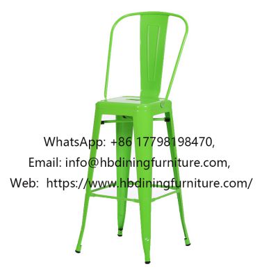 Tall iron bar chair with high backrest