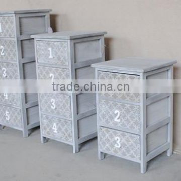 Handmade furniture wooden cabinet with wicker basket drawers