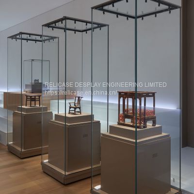 Museum Fitout Furniture Metallic Glass Display Cases