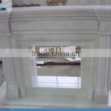 white marble fireplace