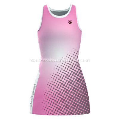 Fashionable women's sublimated netball dress manufactured in china