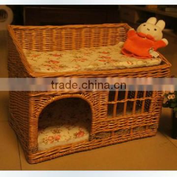 Wicker basket dog bed or pet bed