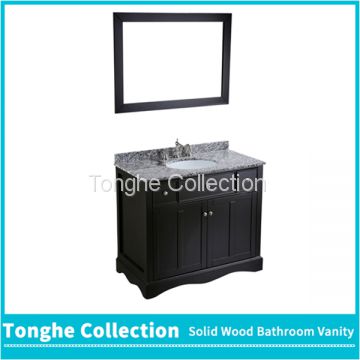 Tonghe Collection 30'' Antique Bathroom Vanity Set Gray Granite Countertop