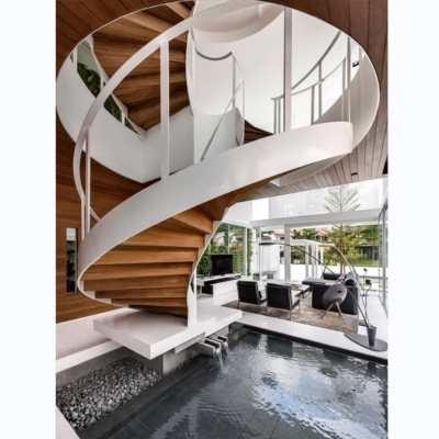 Modern Curved Staircase Luxury Staircase Design For Villa