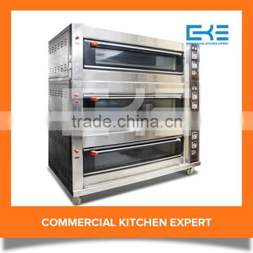 Factory Directly Sale Stainless Steel 3 Decks 12 Trays Used Industrial Bakery Gas Portable Bread Oven For Sale