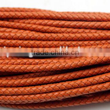 3mm 4mm 5mm Genuine Round Braided Leather Cord For Jewelry, Colored Leather Cord