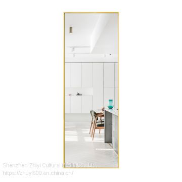 Nordic brass gold full-length mirror personalized villa custom full-length mirror studio clothing fitting floor mirror square