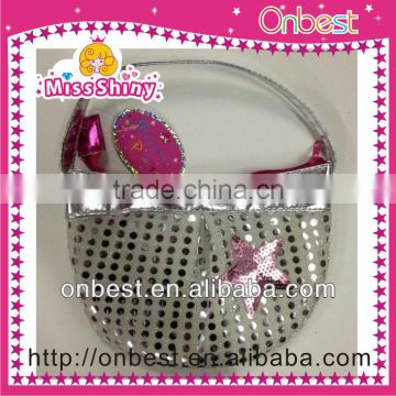 newest silver sequin tote sequin bag for kids