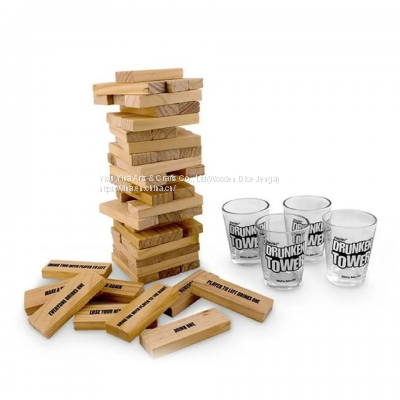 SamBlocks Custom Drinking Block Tower Wooden Adult Games Tumble Tower Shots on the Block Drunken tower