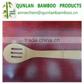 Natural mini bamboo scoop meal rice spoon with three holes