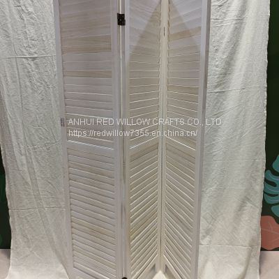 White Wooden Foldable Wooden Screen Dividers For Home Decor