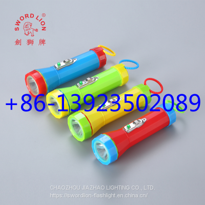 Factory supply plastic flashlight dry battery SWORD LION brand plastic torch for Africa