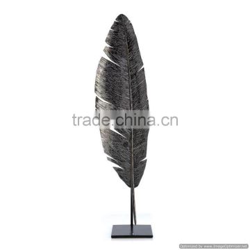 black nickle plated leaf shape sculpture