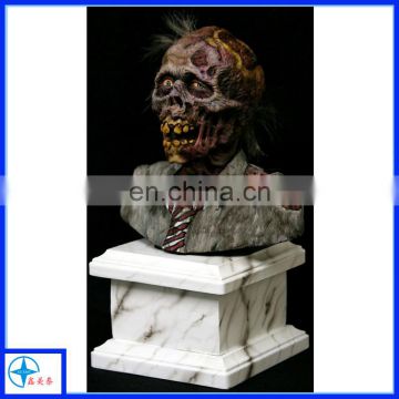Walking Dead action zombie figure bust, resin zombie sculpture bust