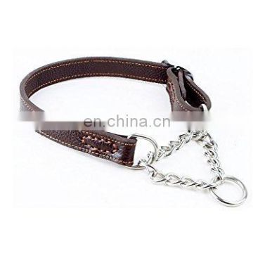 Wholesale Leather chow chain Dog Collar