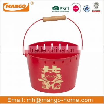 Red Metal Wedding Decorative flower bucket