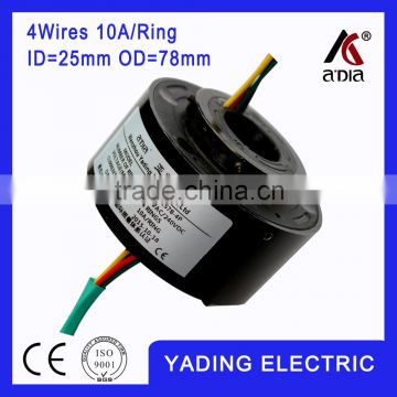 SRH 2578-4p Through bore slip ring ID25mm. OD78mm. 4Wires, 10A/per wire