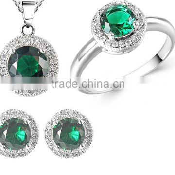 Alibaba new product China New Pendant Jewelries Women Fashion Green Jewelry Set