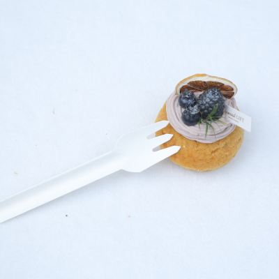 100% Bagasse Dinner Fork Sugarcane Biodegradable Tableware Disposable Bagasse Fork Serving Fork
