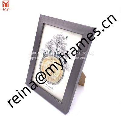 Cheap Price PS Gray Metal Wiredrawing Process Photo Frame High Quality Display Decorative Photo Frame