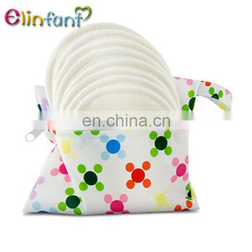Elinfant washable organic bamboo nursing pads with Laundry Bag Absorbent Breast Pad