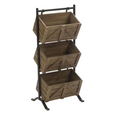 Three Tier Display Stand with Wooden Crates