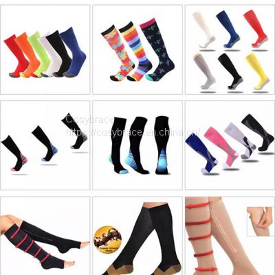 Varicose socks top quality medical custom logo 2xl compression socks open toe compression socks with zippers