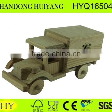 FSC custom natural wooden model car toy wholesale