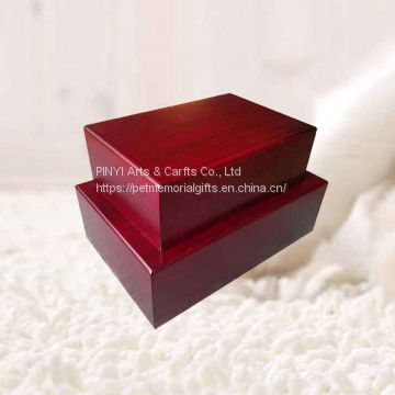 Cheap Affordable MDF with Veneer Cherry Color Traditional Pet Cremation Ashes Urn Boxes