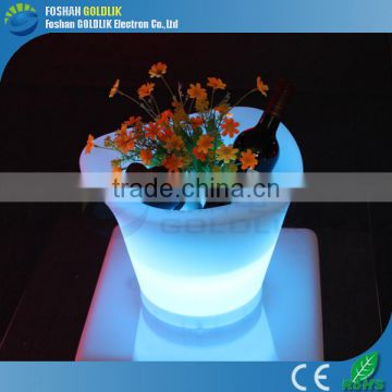 Customized led plastic ice bucket with changeable colors GKP-002RT