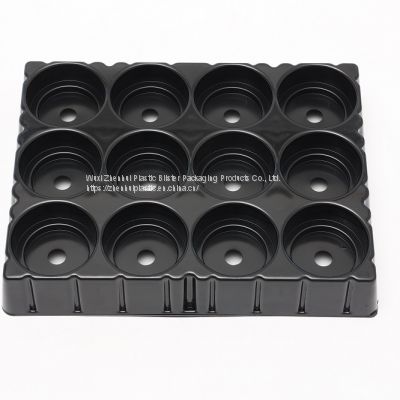 protective PS punch plastic blister trays black perforate blister packaging trays