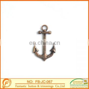 metal anchor pendant for garement necklace