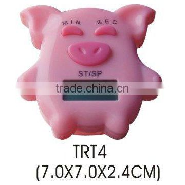 Plastic piggy shape LCD digital timer/countdown kitchen timer