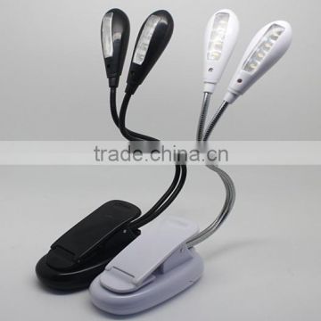 Book Reading Lamp With Dual Head and 8 LED Flexible Book Light Best Suited For Bed Reading BBQ Grilling Desk Travel