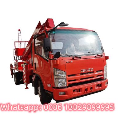high quality and best price ISUZU brand 4*2 LHD diesel telescopic aerial working platform truck for sale