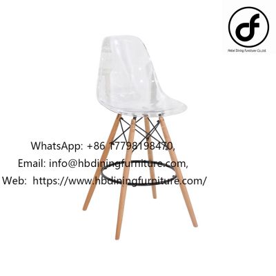 Translucent tall plastic bar chair