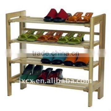 H1328 4-Tier solid wood shoe rack